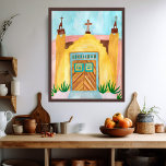 Poster Aquarelle de l'église San Jose de Gracia Nouveau M<br><div class="desc">Peinture aquarelle inspirée d'une visite au Nouveau-Mexique. Main peinte par moi pour toi. Ajoutez ou modifiez votre propre texte si vous souhaitez le customiser. N'oubliez pas de jeter un oeil à ma boutique pour plus de divertissement!</div>