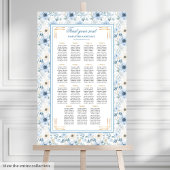 Poster Aquarelle de luxe Clair Bleu Or Plat