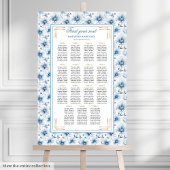 Poster Aquarelle de luxe Pastel Bleu Or Plat
