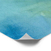 Poster Aquarelle de marbre bleu et vert (Coin)