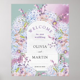Poster Aquarelle de Mariage de Mint et Mauve