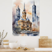 Poster Aquarelle de Melbourne (Cuisine)