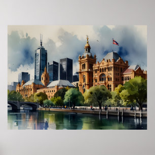 Poster Aquarelle de Melbourne