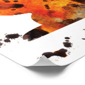 Poster Aquarelle de miel - Orange, Noir, Jaune (Coin)