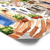 Poster Aquarelle de Mykonos Grèce (Coin)