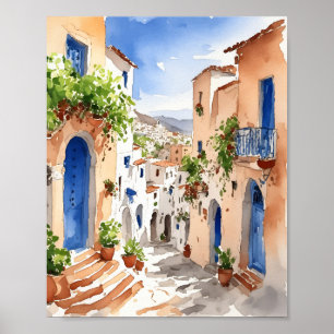 Poster Aquarelle de Mykonos Grèce