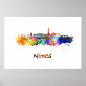 Poster Aquarelle de Nîmes (Devant)