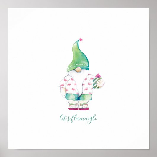 Poster Aquarelle de Noël tropicale (Devant)