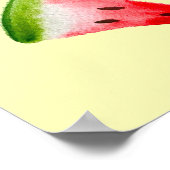 Poster Aquarelle de pastèque fruit mignon (Coin)