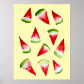 Poster Aquarelle de pastèque fruit mignon (Devant)
