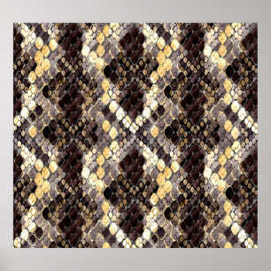 Poster Aquarelle de peau sauvage Motif sans couture