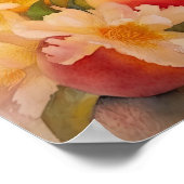 Poster Aquarelle de pêche baisée au soleil (Coin)