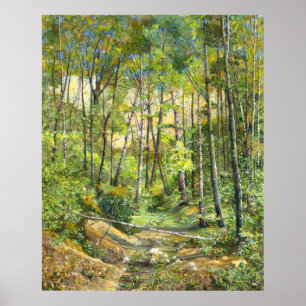 Poster aquarelle de peinture de rainures sur soie