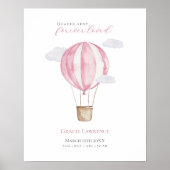 Poster Aquarelle de pépinière personnalisable Pink Air Ba (Devant)