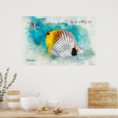 Poster Aquarelle de poisson tropical hawaïen - Papillons (Cuisine)
