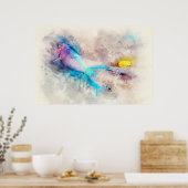 Poster Aquarelle de poisson tropical hawaïen - poisson pe (Cuisine)