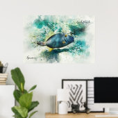 Poster Aquarelle de poisson tropicale hawaïenne - poisson (Bureau à domicile)