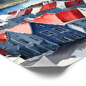 Poster Aquarelle de Reykjavik Islande (Coin)