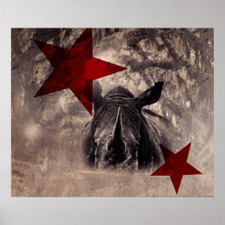 Poster Aquarelle de rhino d'affiche