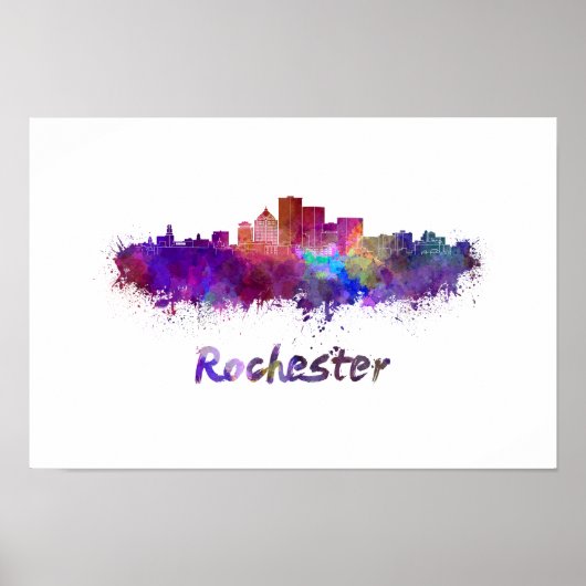 Poster Aquarelle de Rochester (Devant)