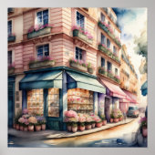 Poster Aquarelle de rue parisienne (Devant)