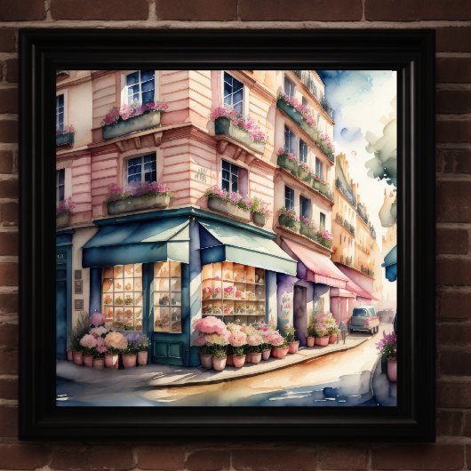 Poster Aquarelle de rue parisienne