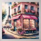 Poster Aquarelle de rue parisienne (Devant)