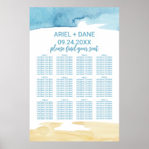 Poster Aquarelle de sable et de mer