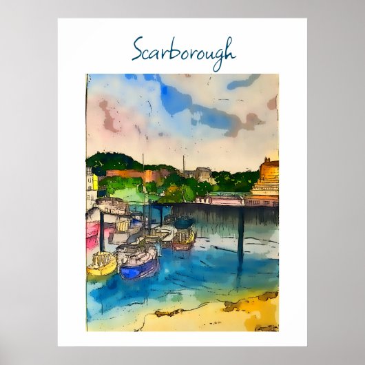 Poster Aquarelle de Scarborough (Devant)