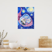 Poster Aquarelle de souris cartonnée (Cuisine)