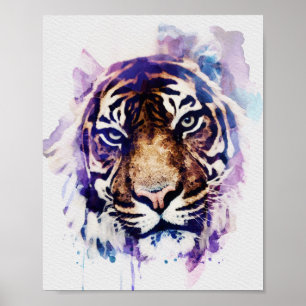 Poster Aquarelle de tigre