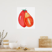 Poster aquarelle de tomate de raisin rouge (Cuisine)