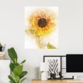 Poster Aquarelle de tournesol (Bureau à domicile)