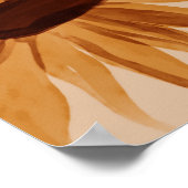 Poster Aquarelle de tournesol jaune or rustique (Coin)