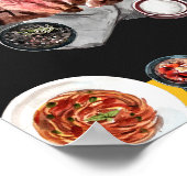 Poster Aquarelle des aliments à vapeur (Coin)