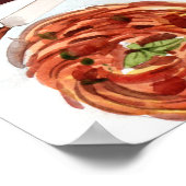 Poster Aquarelle des aliments à vapeur (Coin)