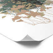 Poster Aquarelle des animaux de bois Loup Maman Cubes (Coin)