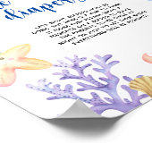 Poster Aquarelle des animaux de l'océan - couches tard da (Coin)