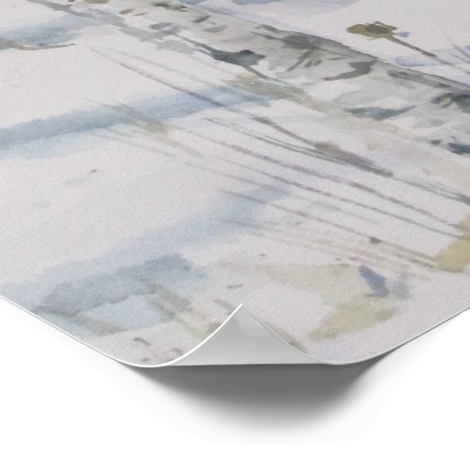 Poster Aquarelle des oiseaux d'hiver (Coin)