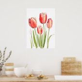 Poster aquarelle des tulipes orange (Cuisine)