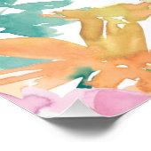 Poster Aquarelle d'été Floral 60e fête d'anniversaire (Coin)