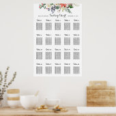 Poster Aquarelle d'hiver Mariage floral assis par table (Cuisine)