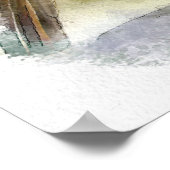 Poster Aquarelle d'hiver Robin de Noël (Coin)