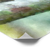 Poster Aquarelle d'hiver Robin de Noël (Coin)