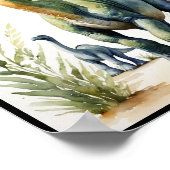 Poster Aquarelle Diplodocus Dinosaur Wallart (Coin)