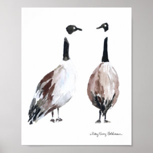 Poster Aquarelle d'oie du Canada tirée à la main Oiseau s