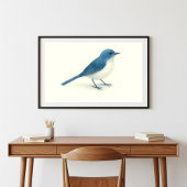 Poster Aquarelle d'Oiseau bleu