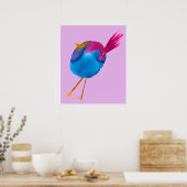 Poster Aquarelle d'oiseau bleu (Cuisine)