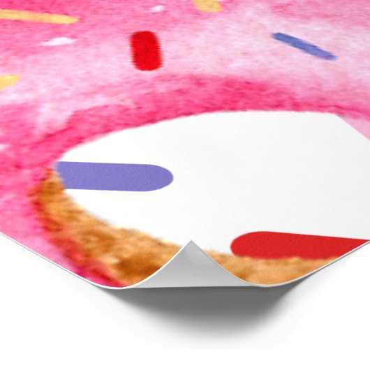 Poster Aquarelle Donuts bébé fille aspersion douche (Coin)