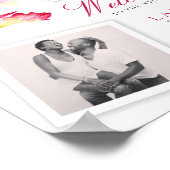 Poster Aquarelle d'orchidée rouge moderne pour mariage ph (Coin)